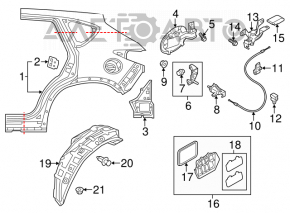 Fuel filler flap release cable Mazda CX-5 13-16