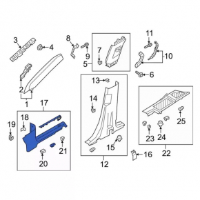 Door sill trim front right Ford Explorer 20- black