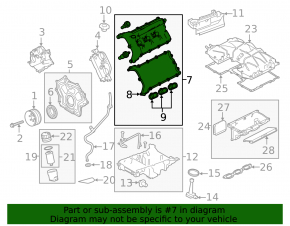 Right valve cover for Land Rover Range Rover 13-21 3.0