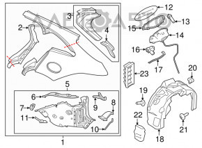 Quarter wing rear left Jaguar F-Pace X761 17-