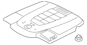 Lexus LS460 07-17 engine cover cracked, missing cover