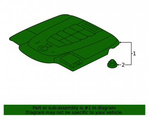 Lexus LS460 07-17 engine cover, broken mount