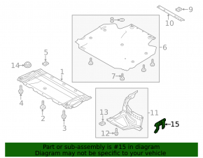 Front right drive guard Audi A6 C7 12-18