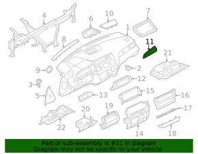 Front panel trim right BMW X3 F25 11-17 Anthracite