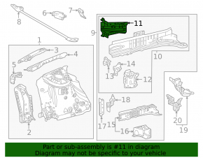 Front right side member nose bracket for Toyota BZ4X 23-25