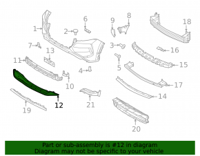 Front bumper lip Nissan Rogue 21-23 SV, SL, Japan build, without fog lights