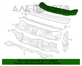 Wiper grille plastic Jeep Cherokee KL 14-