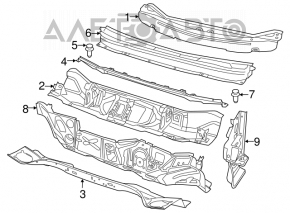 Wiper grille plastic Jeep Cherokee KL 14-