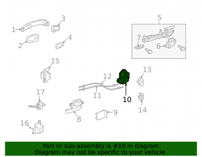 Rear left door lock Lexus RX350 RX450h 10-15