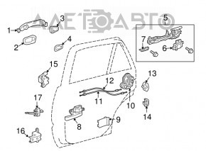 Rear left door lock Lexus RX350 RX450h 10-15