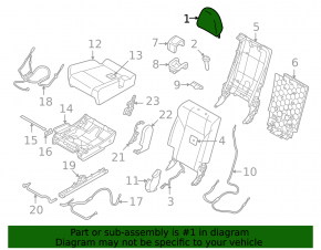 Mitsubishi Outlander 22-26 2nd row left headrest, gray leather