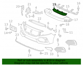 Upper radiator deflector Honda Civic X FC 18-21