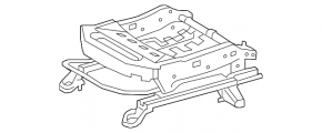 Right passenger seat runner for Toyota Prius V 12-17 with strain gauges, without frame