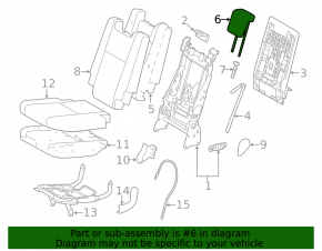 Rear right headrest, 3rd row, Toyota Highlander 14-19, gray cloth, for cleaning