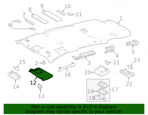 Left visor Toyota Rav4 13-15 ser