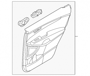 Door trim card rear left Kia Sorento 16-18 black under curtain