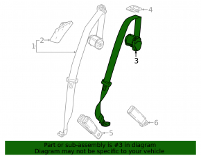 Seat belt 2 row rear center Chevrolet Equinox EV 24-26