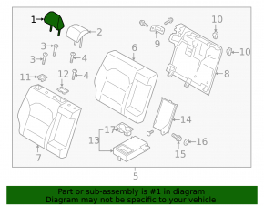 Headrest 2nd row left Kia Niro 17-19 HEV, PHEV leather, gray