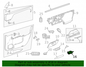Mercedes H247 GLA 20-26 black inner front left door handle