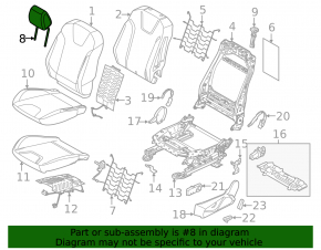 Headrest front left Ford Focus mk3 15-18 rest, type 2, cloth black