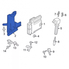 Ford Fusion mk5 13-20 Engine Computer ECU Bracket Type2
