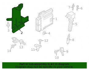 Ford Fusion mk5 13-20 Engine Computer ECU Bracket Type2