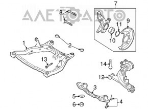 Trunnion with hub front left Mazda CX-7 06-09