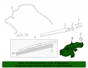 Rear wiper linkage with motor for Mazda CX-50 23-25