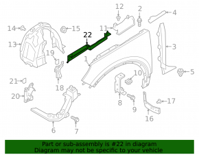 Front left hood-fender seal for Volvo C40 22-24
