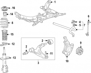 Silent block of the lower arm front right Chevrolet Bolt EUV 22-23 with bracket