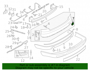 Audi A8 11-14 rear bumper tow hook cap