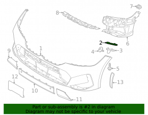Front bumper mount right wing BMW 3 G20 19- upper part