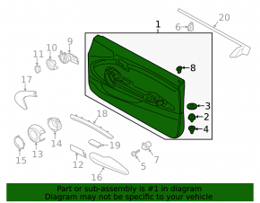 Door trim card front left Mini Cooper F56 3d 14-23 black