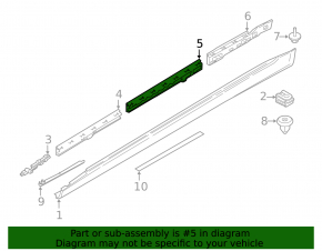 Fastening of threshold right central BMW 7 G11 G12 16-22 rear