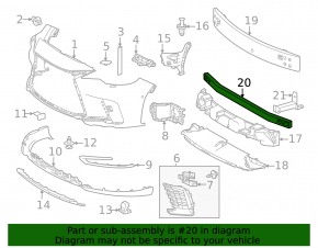 Lower front bumper reinforcement for Lexus RX 23-26