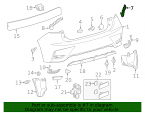 Rear bumper mount right Lexus CT200h 11-17