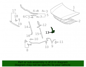 Left hood hinge for Toyota Avalon 2012