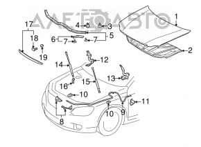 Left hood hinge for Toyota Avalon 2012