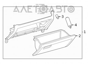 Glove box, glove compartment Toyota Rav4 19- black