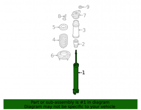 Rear shock absorber left Hyundai Sonata 11-14 rusty