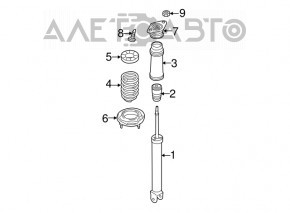 Rear left shock absorber Hyundai Sonata 11-14