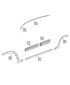 Rear left wing arch trim Fiat 500L 14-14