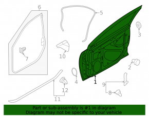 Door bare front left Subaru Outback 20-