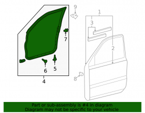 Front left door seal for Lexus RX300 RX330 RX350 RX400h 04-08