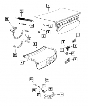 Trunk lid Dodge Charger 15-20 rest for camera