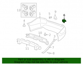 Rear bumper mount left short Honda Accord 13-17 metal