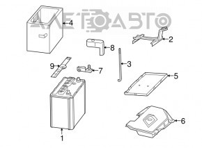 Lexus RX400h battery mount (2 parts)