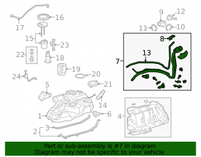 Fuel filler neck Lexus RX350 RX450h 10-14