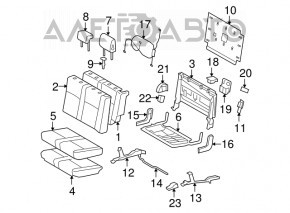 3rd row right seat Toyota Sequoia 2008-2010 velour