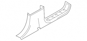 Door sill trim rear left VW Touareg 11-17 black